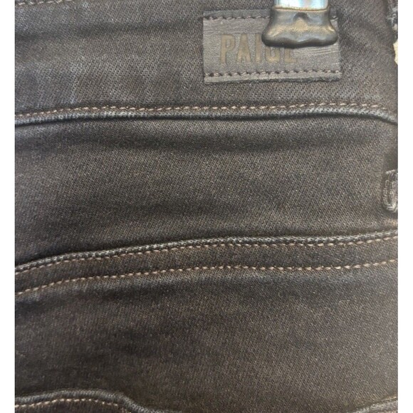 PAIGE Emmie Straight Ankle in Vela Black Jeans Sz 26 Revolve - Picture 5 of 9